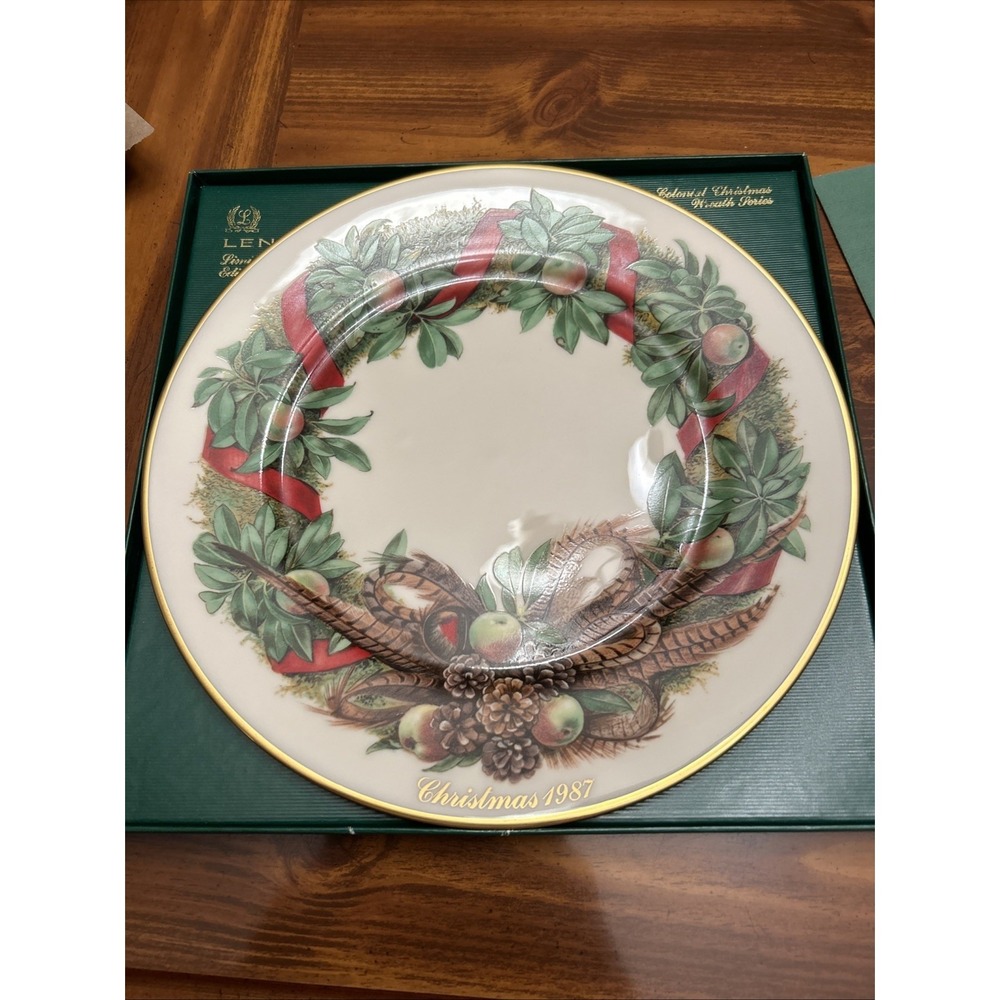 Lenox colonial christmas wreath plate Pennsylvania Seventh Colony 1987